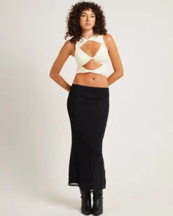 Marley Mesh Midi Skirt Black
