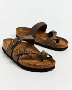 Mayari Mocca Birkibuc Regular Slides Brown