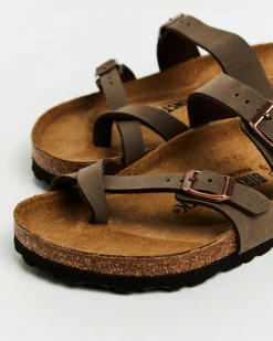 Mayari Mocca Birkibuc Regular Slides Brown