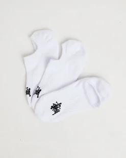 Men's Graffiti No Show Socks 3 Pack in White