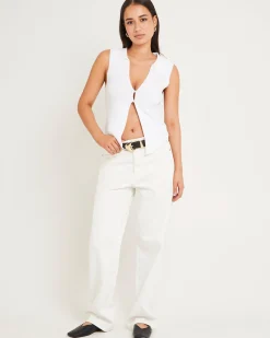 Meryl Ribbed Collar Knit Top