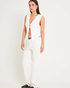 Meryl Ribbed Collar Knit Top