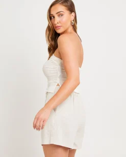 Mesh Asymmetric Bandeau Top