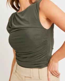Mesh Ruched Tank Top