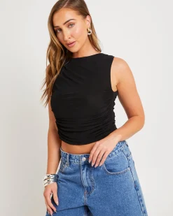 Mesh Ruched Tank Top