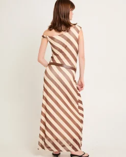 Mesh Stripe Maxi Dress