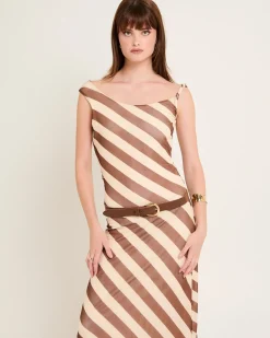 Mesh Stripe Maxi Dress