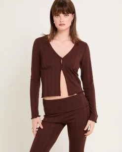 Mia Pointelle Button Long Sleeve
