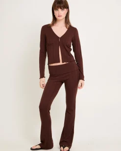 Mia Pointelle Fold Lounge Pants