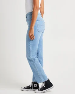 Mid Slim Straight Denim Jeans Lafayette Blue
