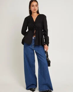 Mid Stevie Relaxed Denim Jeans Kick Drum Blue