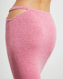 Mika Knit Strap Midi Skirt in Strawberry Pink