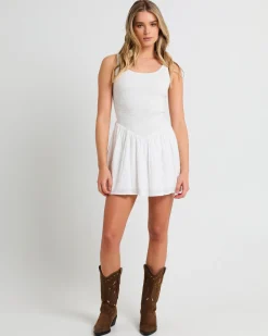 Milan Drop Waist Shirred Dress