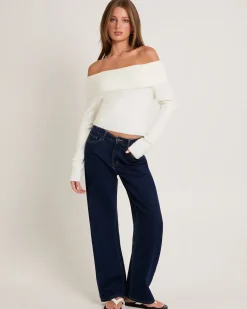 Milly Off Shoulder Knit Sweater
