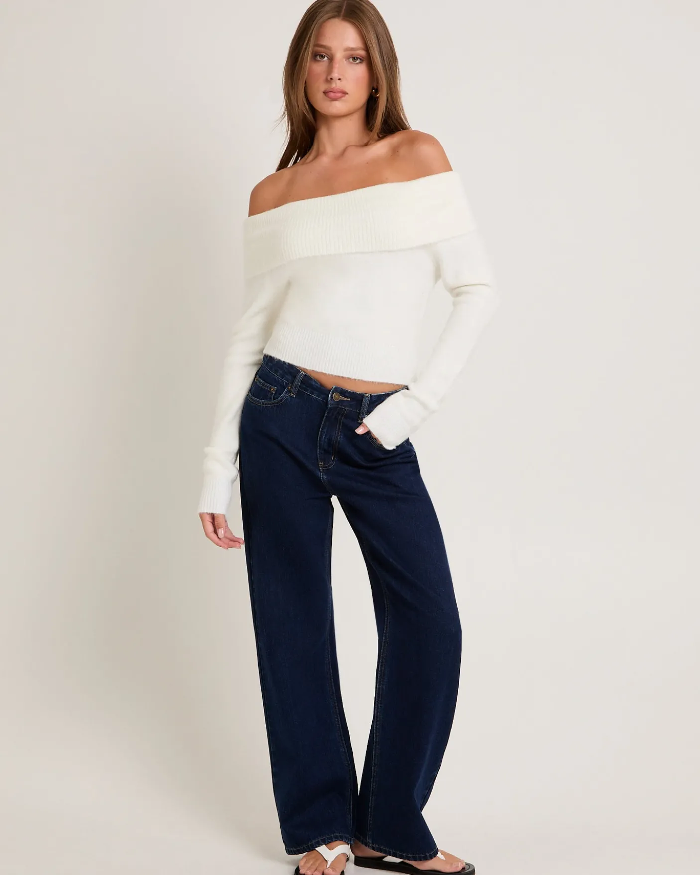 Milly Off Shoulder Knit Sweater