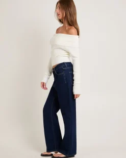 Milly Off Shoulder Knit Sweater