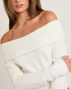 Milly Off Shoulder Knit Sweater