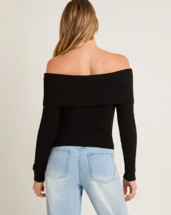 Milly Off Shoulder Knit Sweater