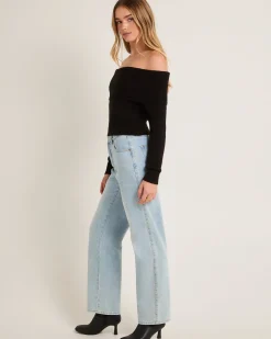 Milly Off Shoulder Knit Sweater