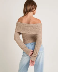 Milly Off Shoulder Knit Sweater