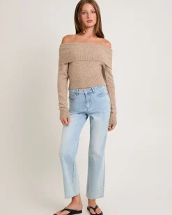 Milly Off Shoulder Knit Sweater