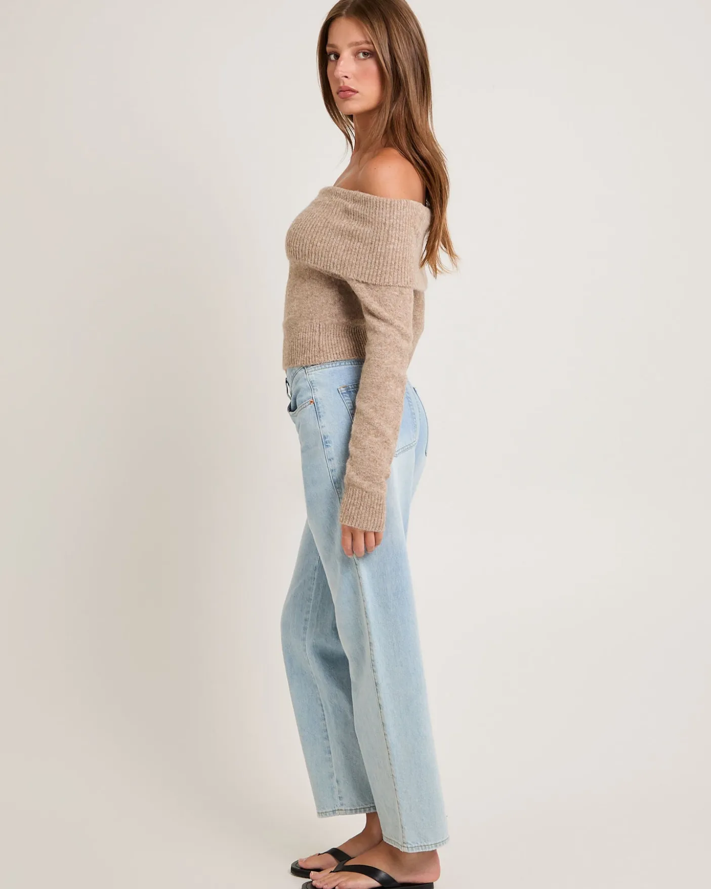Milly Off Shoulder Knit Sweater
