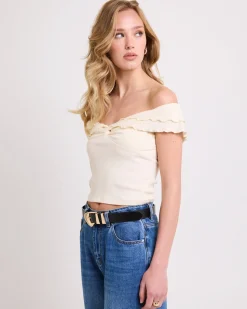 Mily Rib Ruffle Top