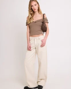 Mily Rib Ruffle Top