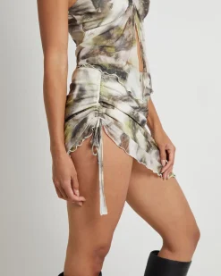 Mindy Asymetric Hem Mini Skirt in Assorted