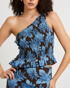 Molly Tropical Shirred Top