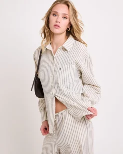 Morgan Stripe Oversized Long Sleeve Shirt