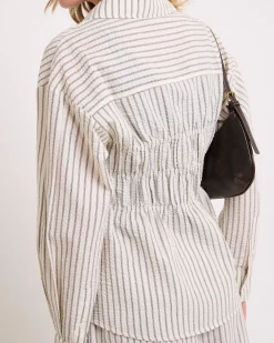 Morgan Stripe Oversized Long Sleeve Shirt
