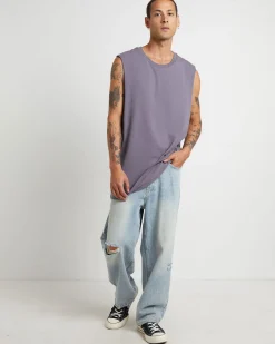 Muscle Tank in Pewter Grey