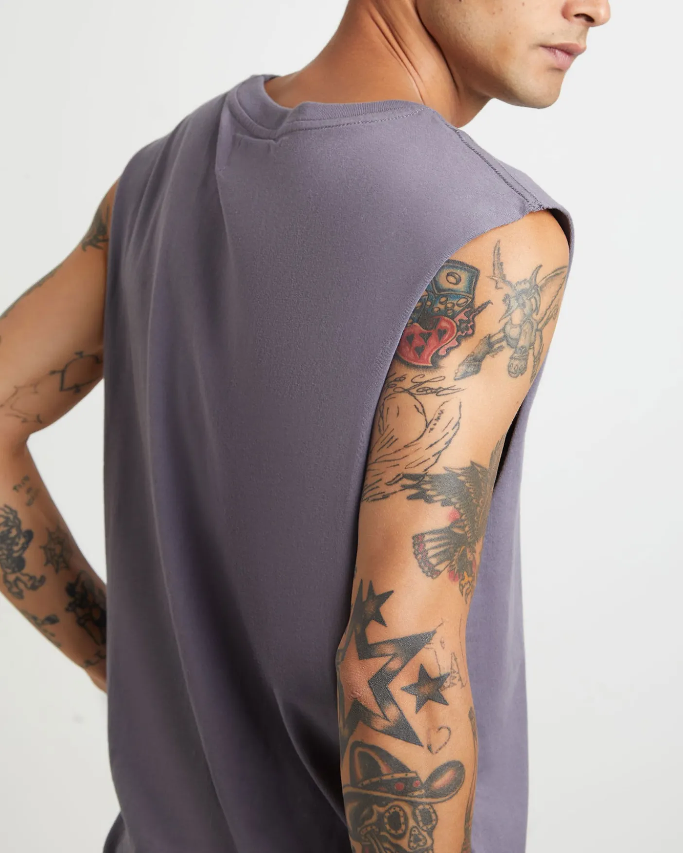 Muscle Tank in Pewter Grey