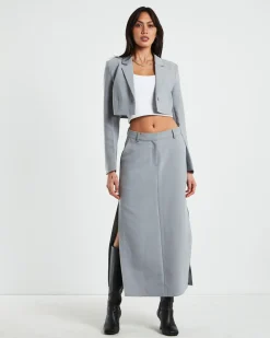 Myla Tailored Pencil Skirt Dove Grey