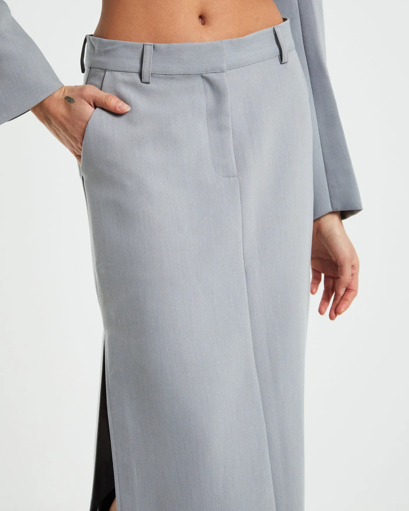 Myla Tailored Pencil Skirt Dove Grey