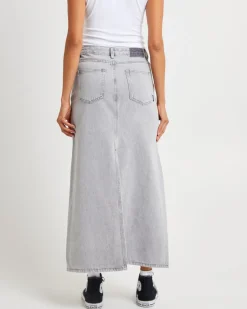 Nala Maxi Denim Skirt Pebble