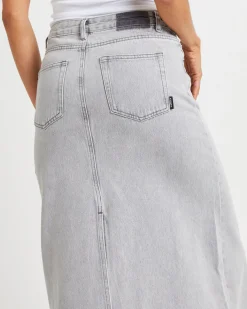Nala Maxi Denim Skirt Pebble