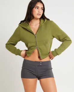 Nalo Cropped Fleece Hoodie