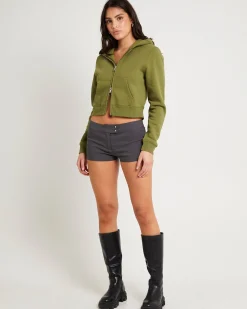 Nalo Cropped Fleece Hoodie