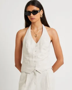 Naomi Linen Halter Vest