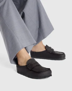 Naples Wrapped Black Oiled Leather Clog