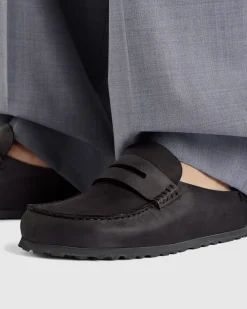Naples Wrapped Black Oiled Leather Clog