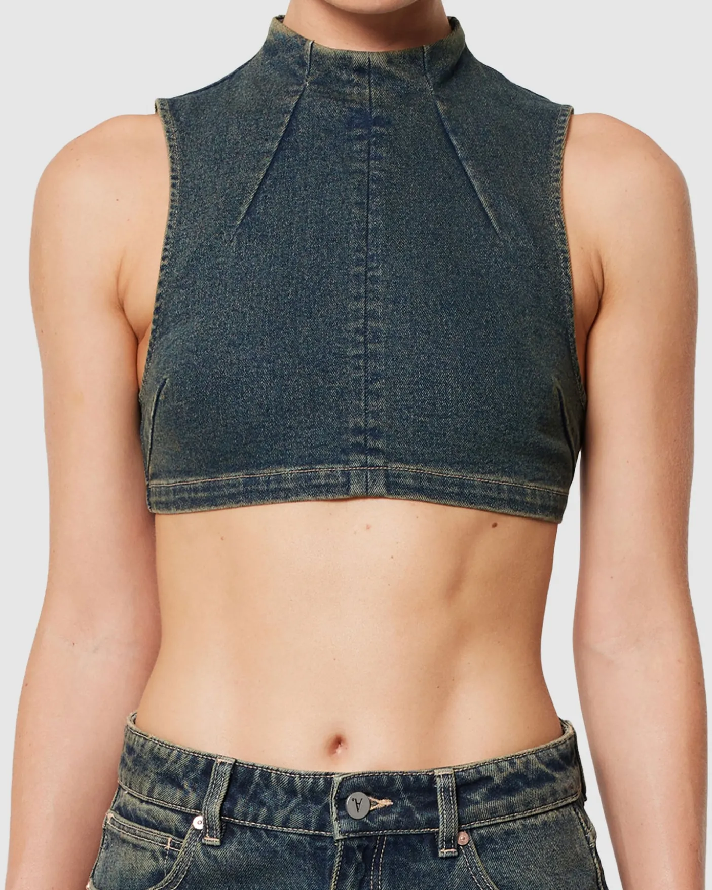 Nightlife Mock Neck Quinn Denim Top