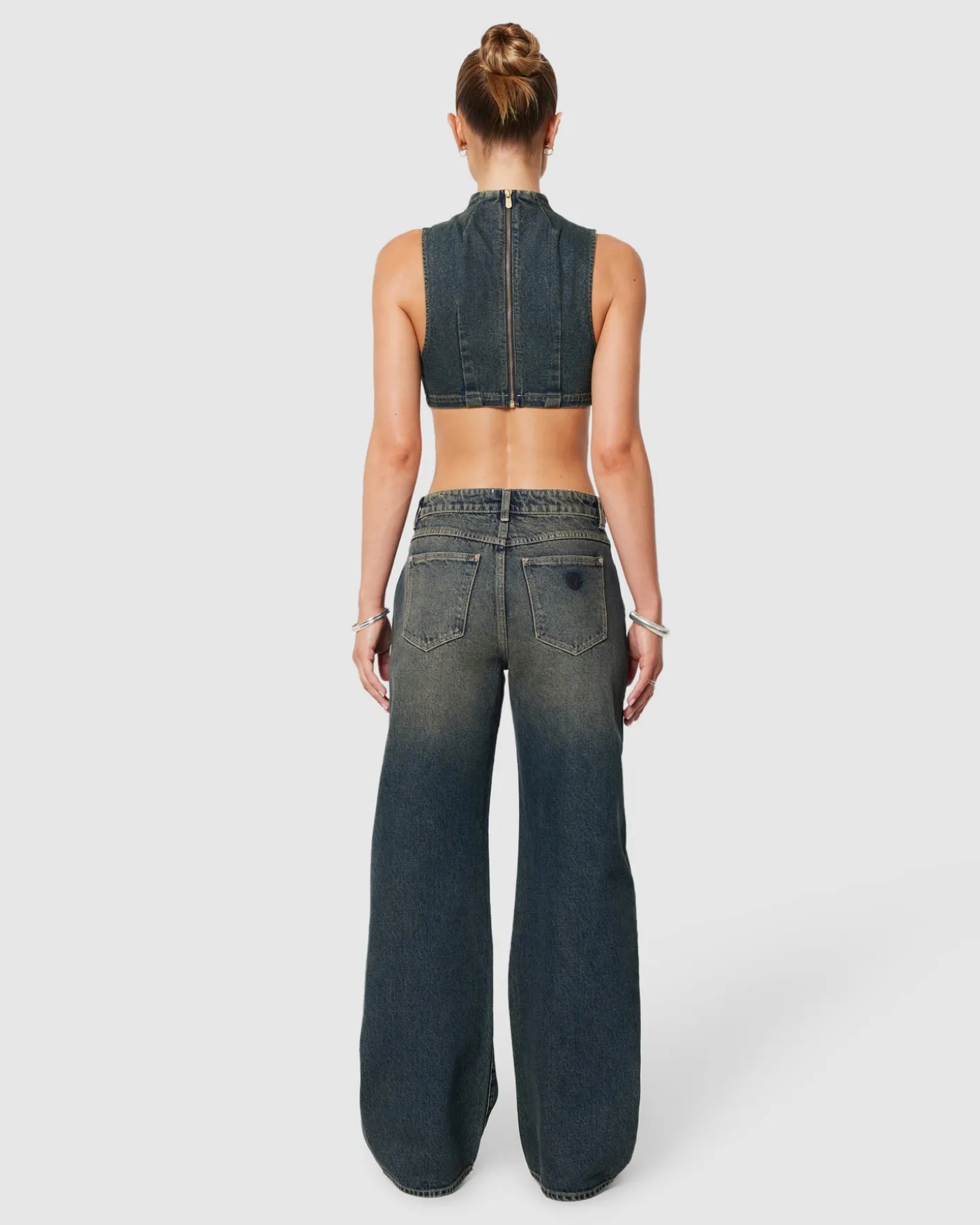 Nightlife Mock Neck Quinn Denim Top