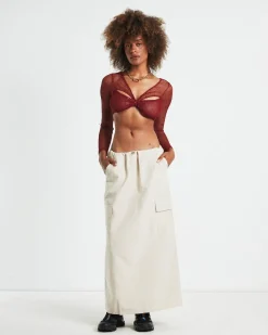 Nikita Parachute Maxi Skirt Cream