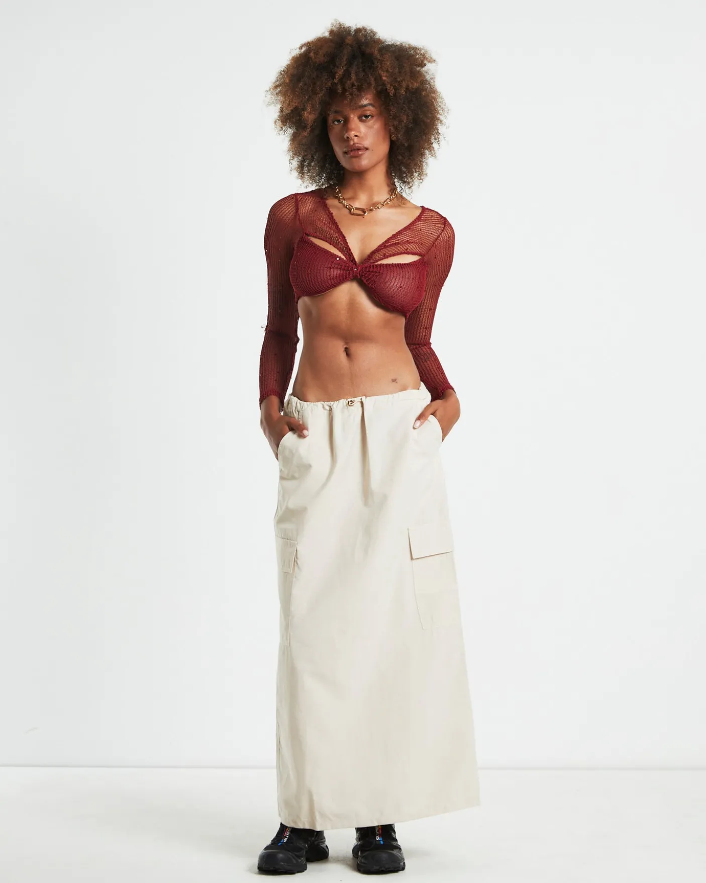 Nikita Parachute Maxi Skirt Cream