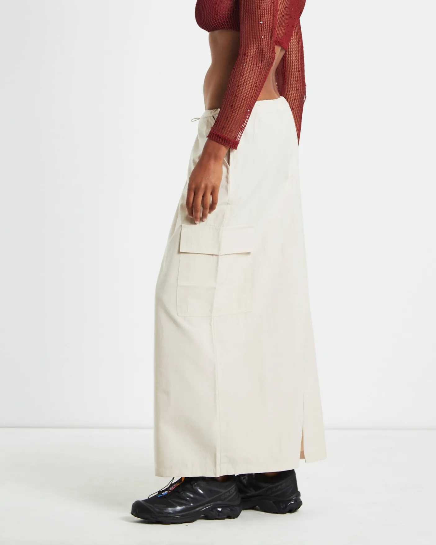 Nikita Parachute Maxi Skirt Cream