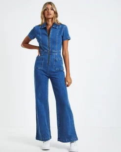 Nikki Denim Maxi Boiler Suit