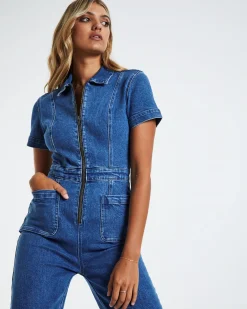 Nikki Denim Maxi Boiler Suit